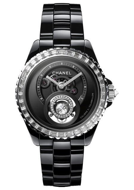 chanel j12 noire diamant|Chanel j12 tourbillon watch.